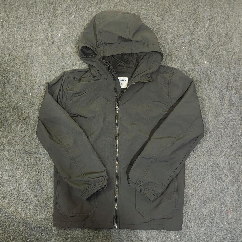 Old Navy Womens Grey Water Resistant Hooded Windbreaker Jacket Size M